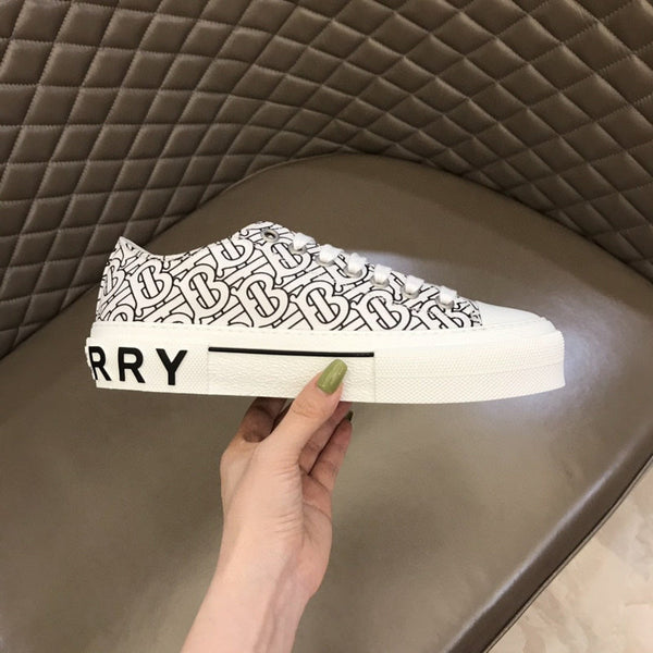 Burberry Burgundy Low-Top Sneakers - Sole Detail View