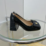 Close-up of Miu Miu shoes craftsmanship