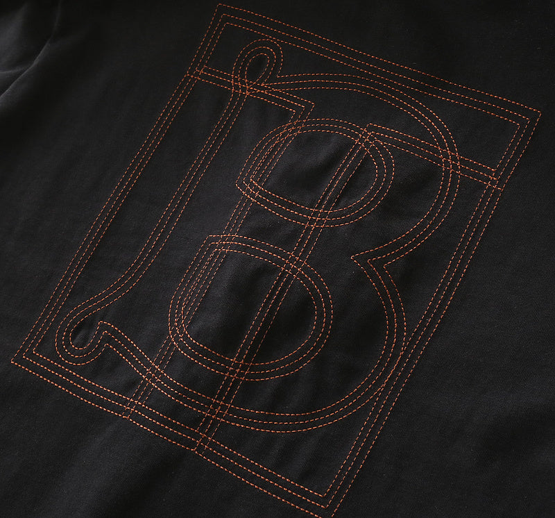 Close-up of Burberry t-shirt craftsmanship