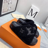 Louis Vuitton Grey Platform Heels - Toe Detail View