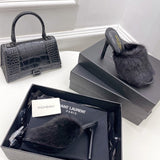 Close-up of Saint Laurent shoes craftsmanship