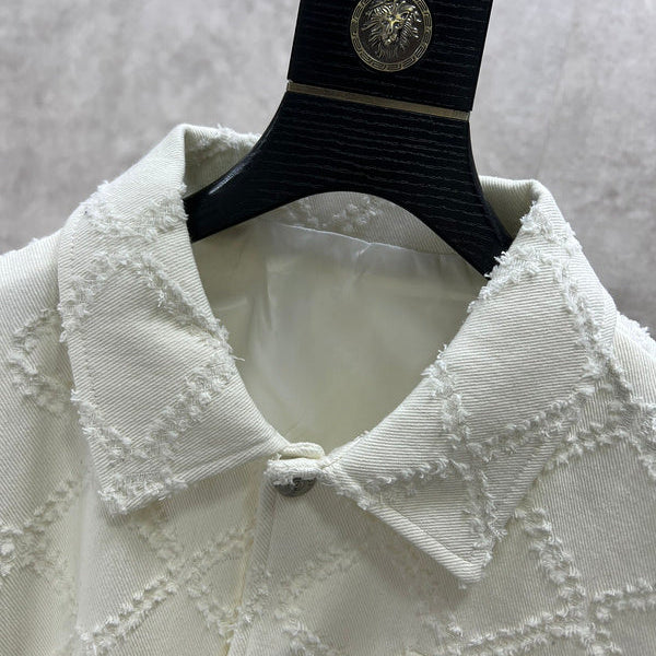 Close-up of Burberry designer clothing craftsmanship
