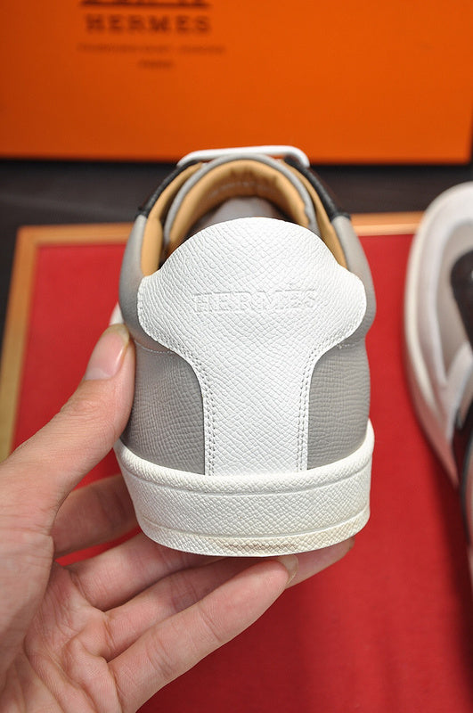 Hermès Chocolate Brown Chunky Platform Sneakers - Side Profile View