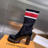 Louis Vuitton Red Chunky Platform Sneakers - Sole Detail View