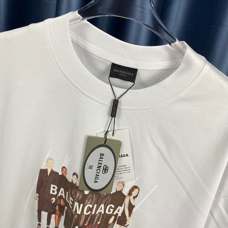 Close-up of Balenciaga t-shirt craftsmanship