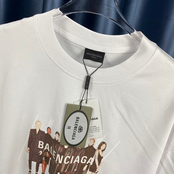 Close-up of Balenciaga t-shirt craftsmanship