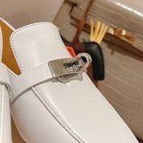 Hermès Beige Slingback Heels - Heel Detail View