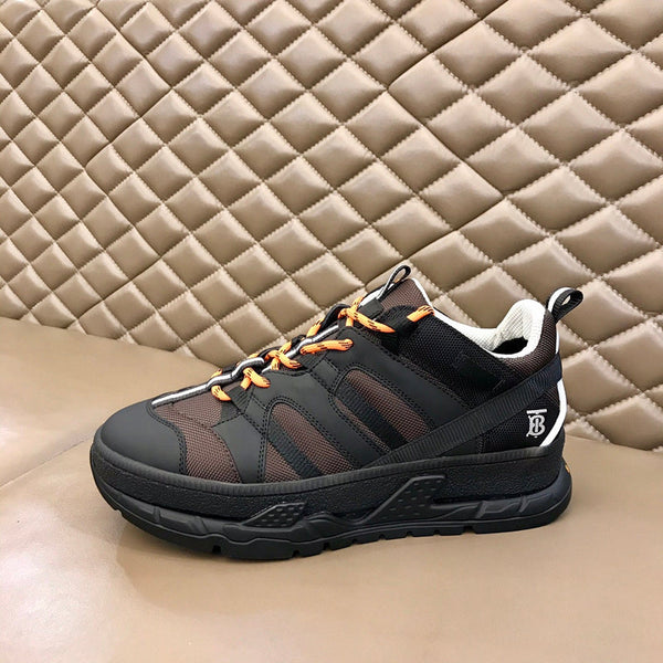 Burberry Chocolate Brown High-Top Sneakers - Side Profile View