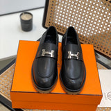 Hermès Burgundy Block Heel Pumps - Lifestyle Styling Shot