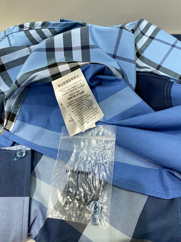 Close-up of Burberry designer clothing craftsmanship