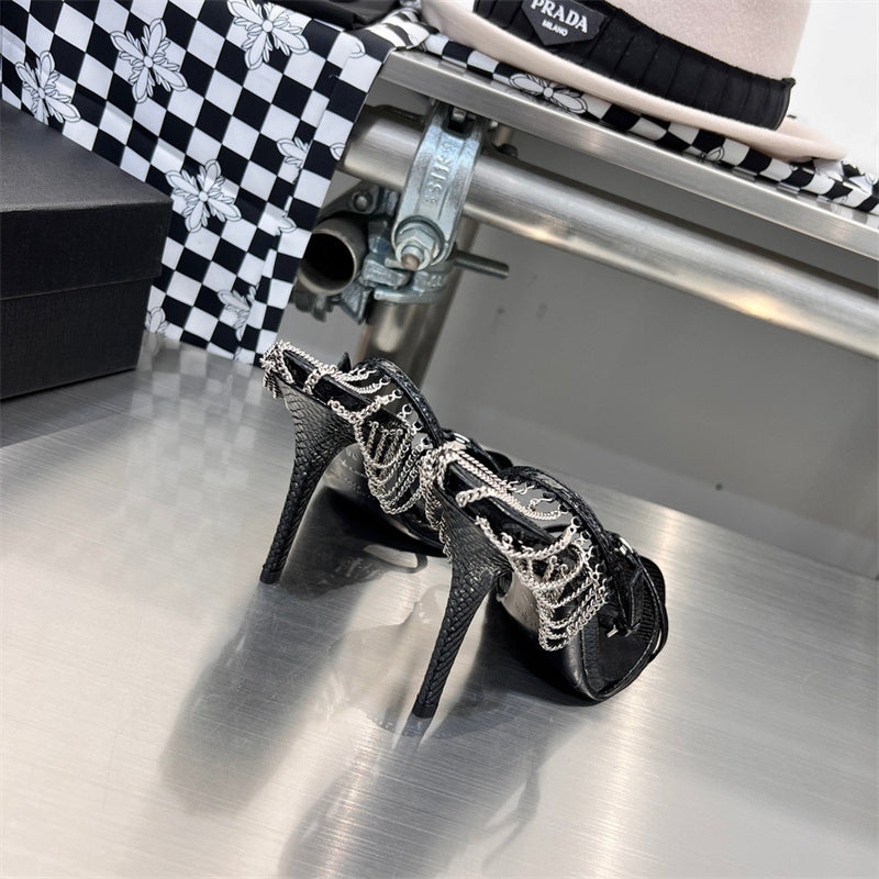 Close-up of Saint Laurent shoes craftsmanship