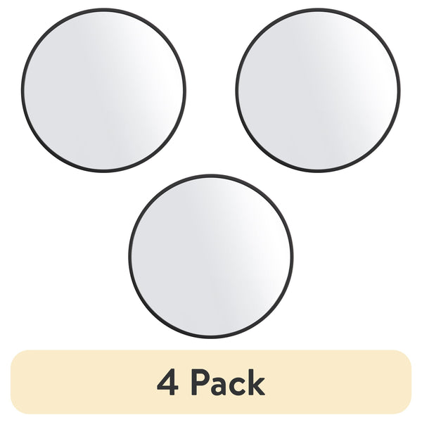 (4 Pack) X Black round Small Decorative Wall Mirror