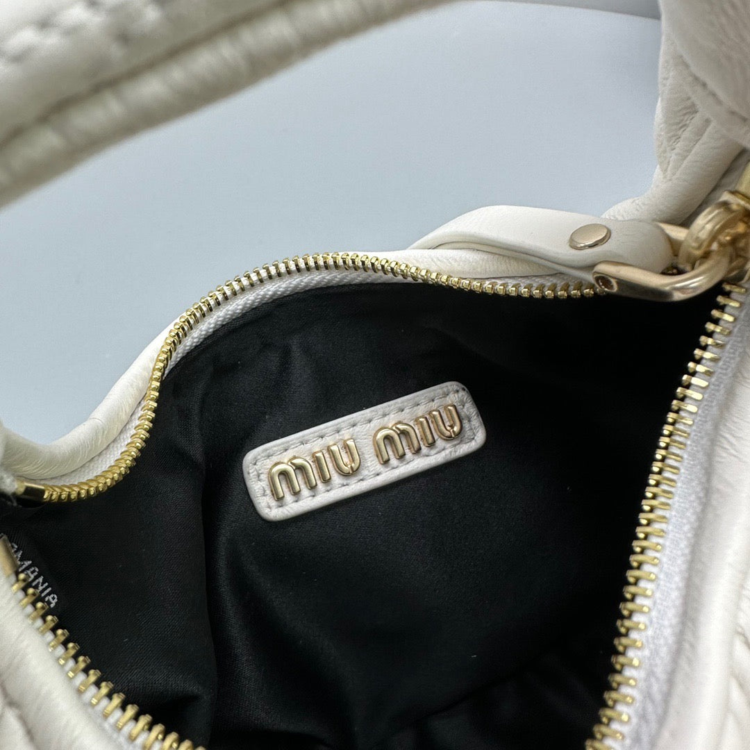 Bags- Miu M Wander Mini Hobo Bag Elegant Everyday Designer Handbag