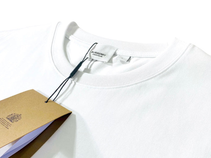Close-up of Burberry t-shirt craftsmanship