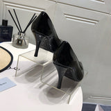 Close-up of Saint Laurent shoes craftsmanship
