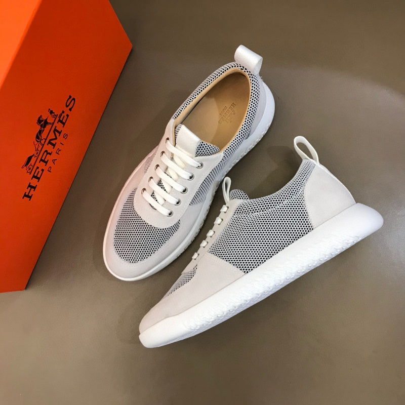 Hermès Beige Chunky Platform Sneakers - Sole Detail View