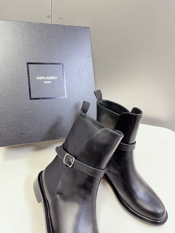 Close-up of Saint Laurent shoes craftsmanship