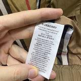 Close-up of Burberry designer clothing craftsmanship