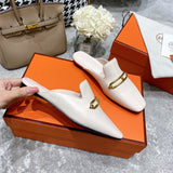 Hermès Beige Pointed-Toe Stiletto Heels - Full Silhouette View