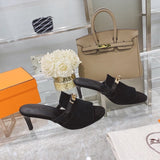 Hermès Nude Ankle Strap Heels - Detail Shot of Craftsmanship