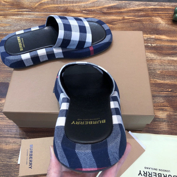 Burberry Chocolate Brown Classic Ballet Flats - Angled View