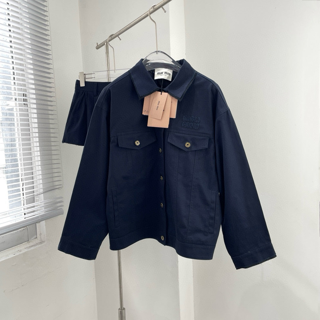 Jackets- Miu M Denim Jacket Luxury Designer Outerwear Jacket