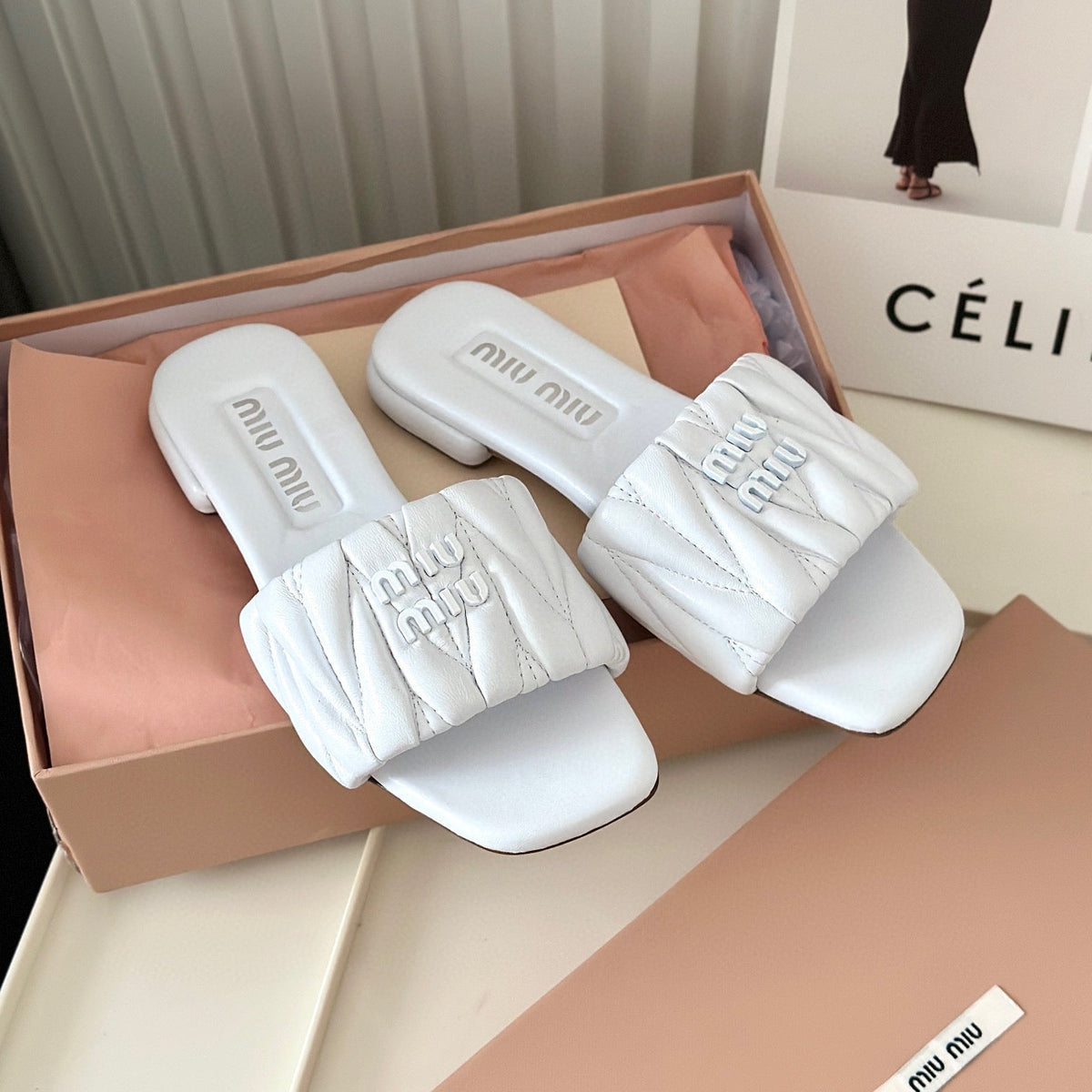 Shoes- Miu M Sandals Premium Designer Casual Shoes