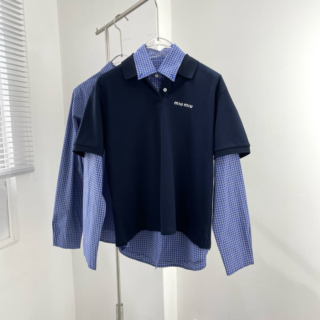 Tops- Miu M Shirt Premium Designer Casual Top