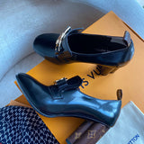 Close-up of Louis Vuitton shoes craftsmanship