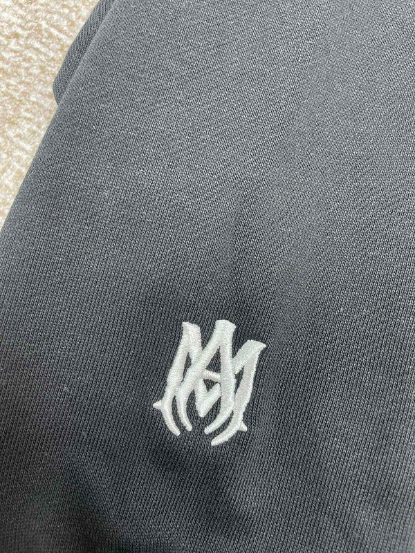 Close-up of Amiri hoodie craftsmanship