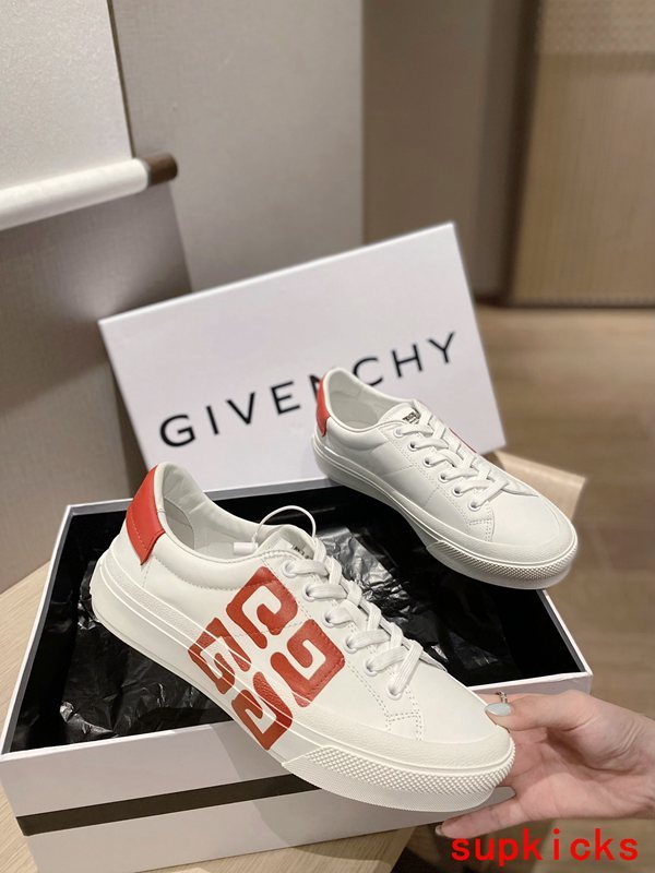 Givenchy Tan Low-Top Sneakers - Angled View
