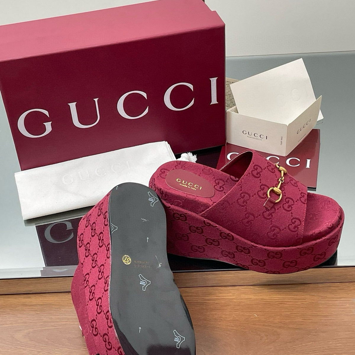 Gucci Shoes- Gucci Wedge Sandals Luxury Lifestyle Designer Footwear