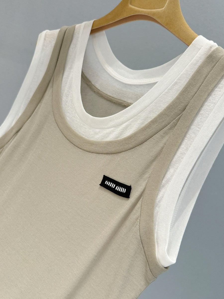 Tops- Miu M Tank Top Premium Designer Casual Top