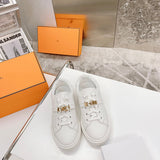 Hermès Grey Platform Heels - Angled View