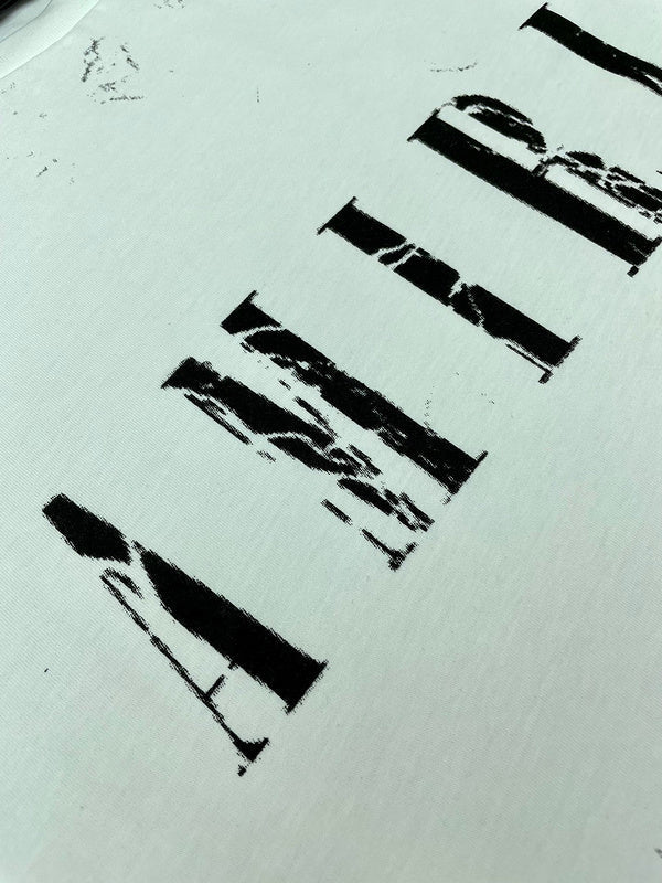 Close-up of Amiri t-shirt craftsmanship
