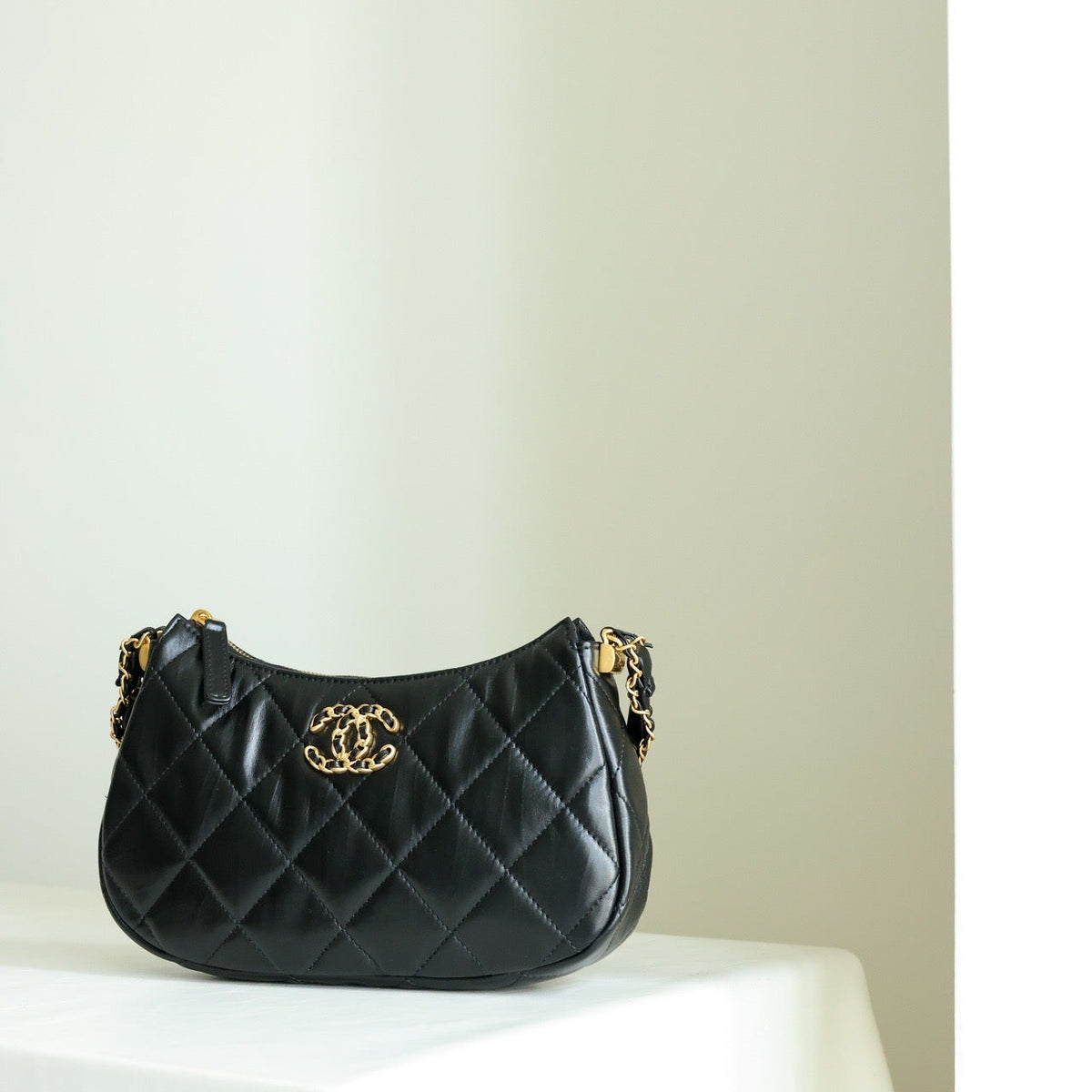 Front view of Chanel 23K Hobo Bag premium bag