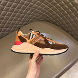 Burberry Beige High-Top Sneakers - Close-Up Texture View