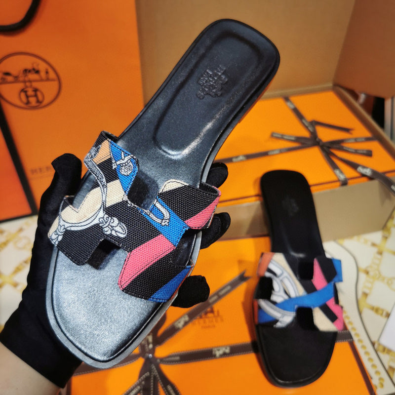 Hermès Chocolate Brown Espadrille Wedge Sandals - Front View