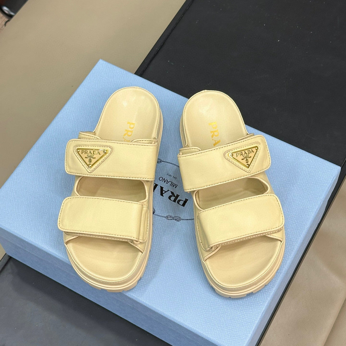 Shoes- Pd Nappa Leather Slides Luxury Lifestyle Designer Footwear