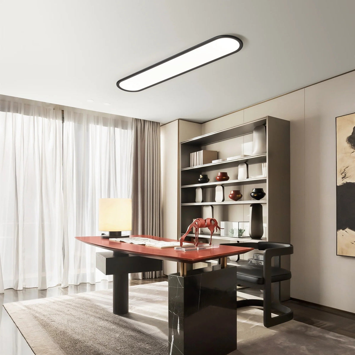 Modern Linear Ceiling Lights,48W Dimmable LED Ceiling Lamp