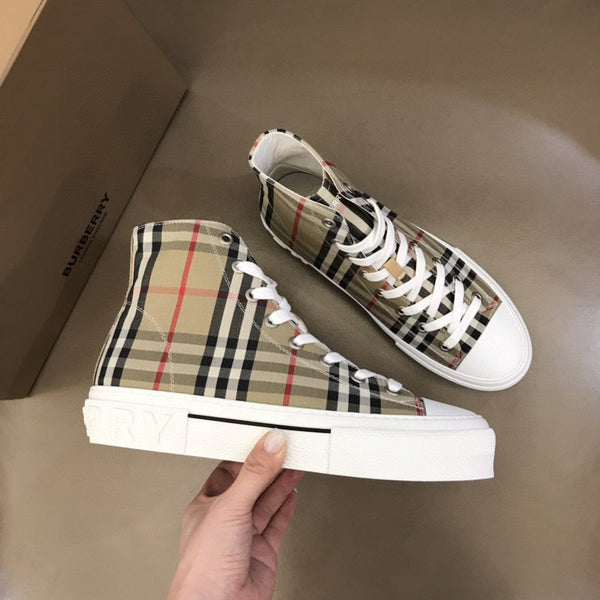 Burberry Red Ankle Strap Heels - Front View
