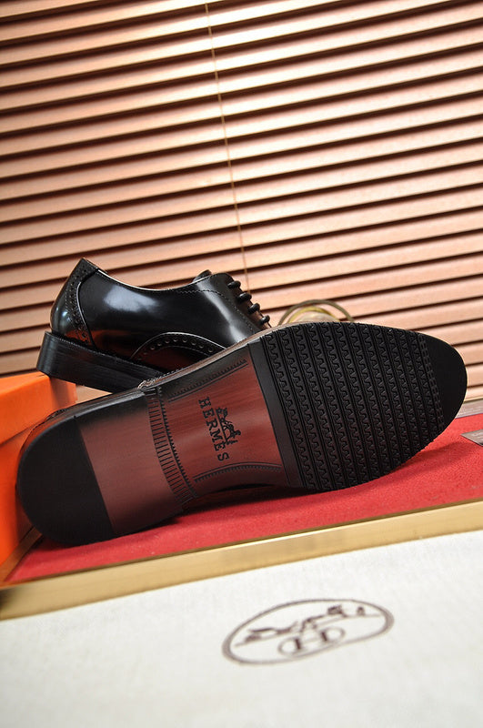 Hermès Red Bow-Detail Flats - Back View