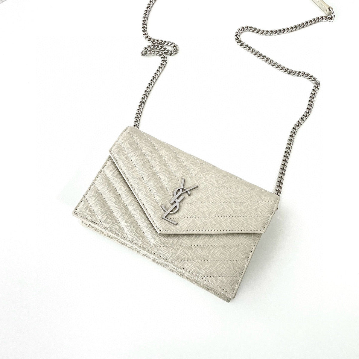 Saint Laurent Wallets- Saint Laurent Cassandre Envelope Wallet On Chain Elegant Everyday Leather Wallet