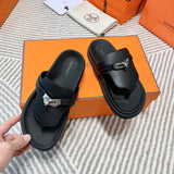 Hermès Black Gladiator Sandals - Sole Detail View