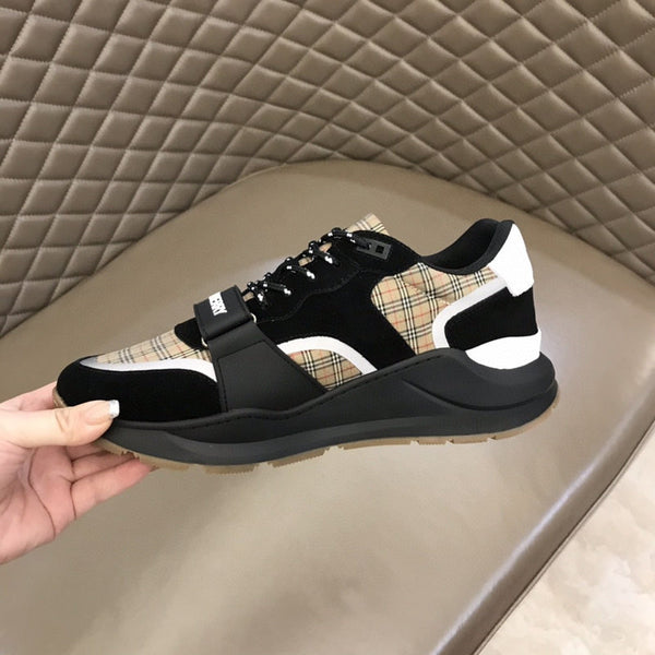 Burberry Chocolate Brown Block Heel Pumps - Angled View