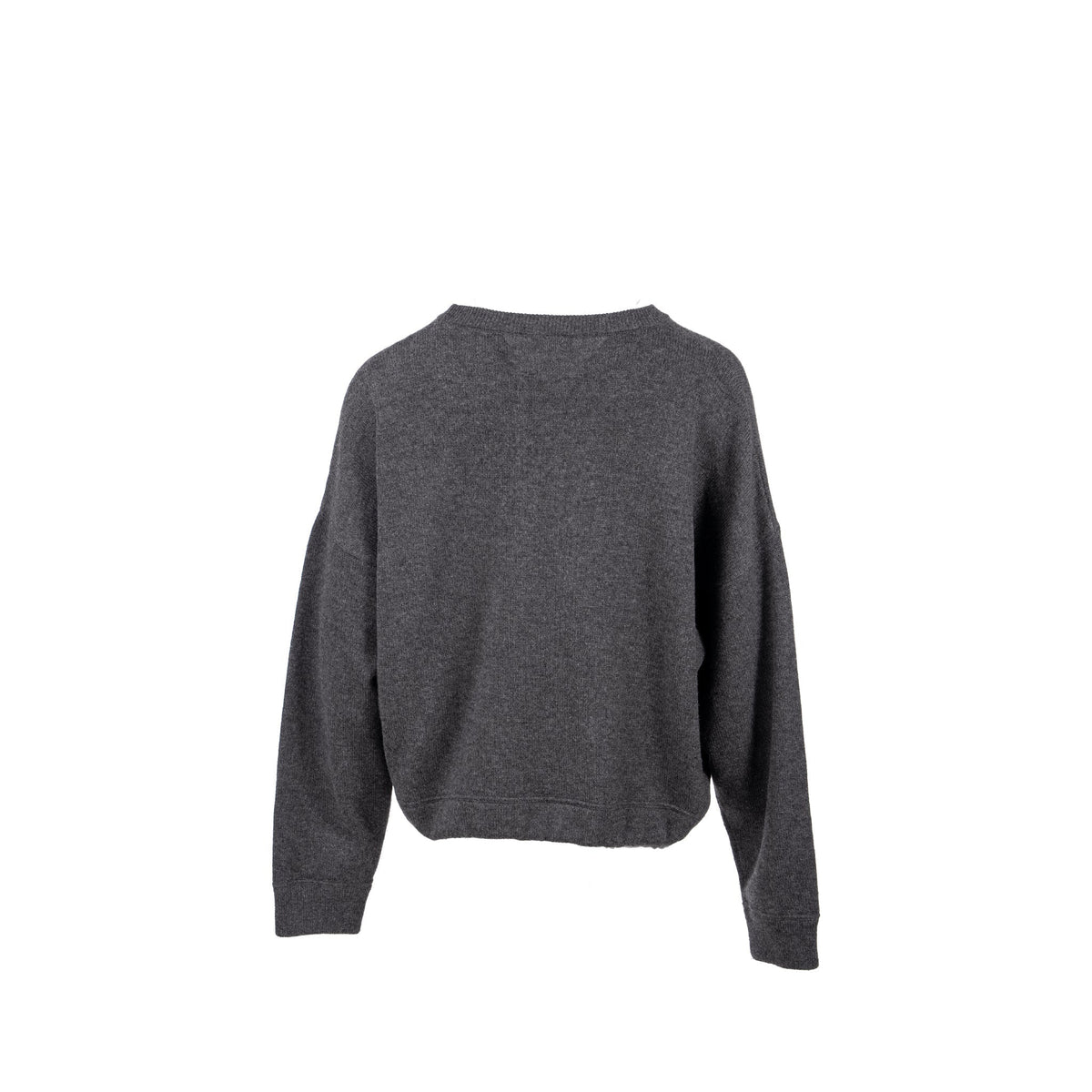 Celine Sweaters? CELINE Size L Graphic Print Crew Neck Sweater Wool Cashmere Dark Grey Premium Casual Designer Knitwear