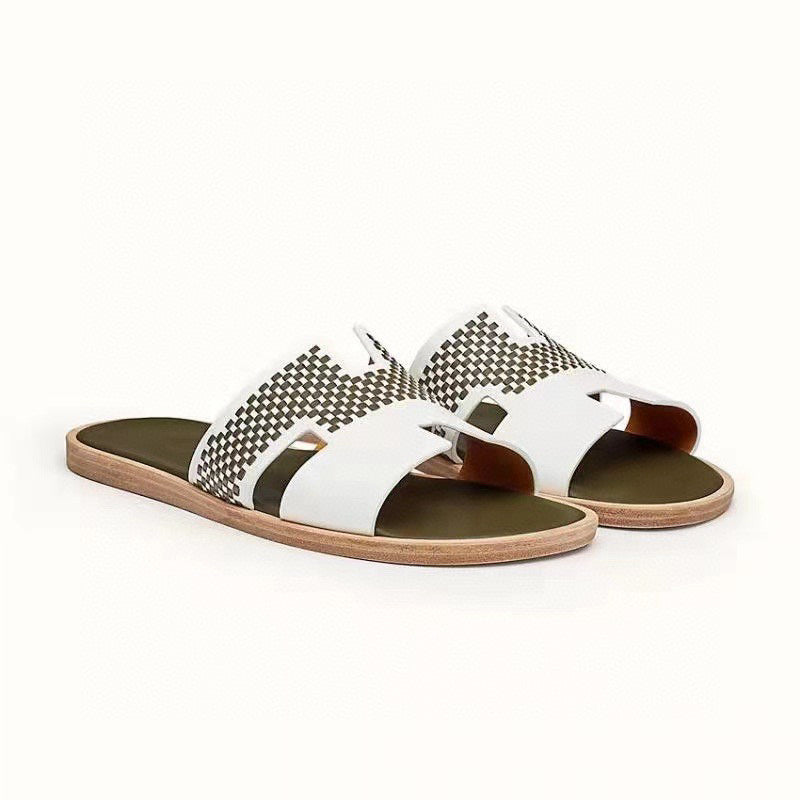 Hermès Tan Slip-On Sneakers - Toe Detail View