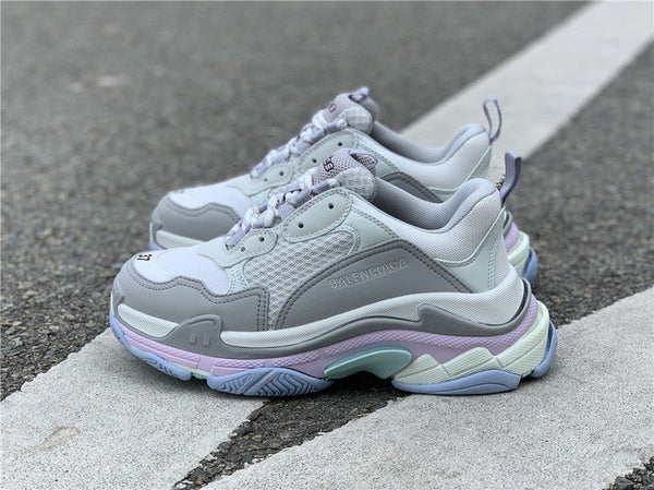 Balenciaga Grey Chunky Platform Sneakers - Front View