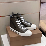 Burberry Grey Combat Boots - Full Silhouette View
