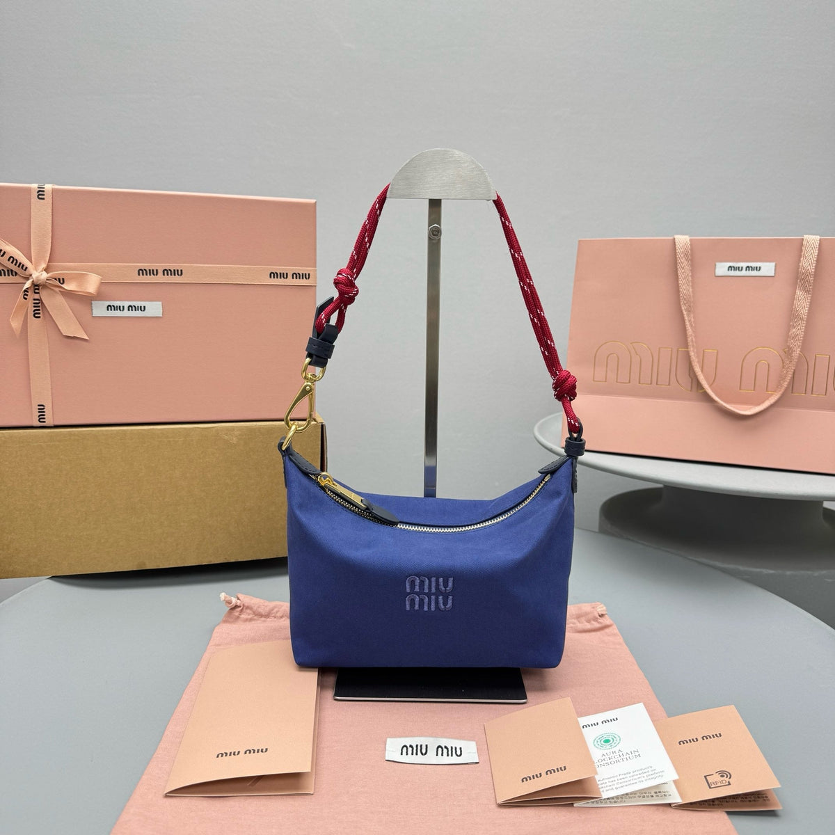 Bags- Miu M Gabardine Pouch Premium Designer Shoulder Bag